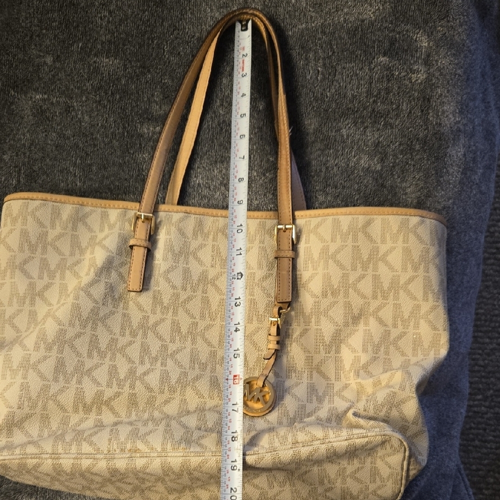 Michael Kors Beige Monogram Tote - Picture 11 of 13
